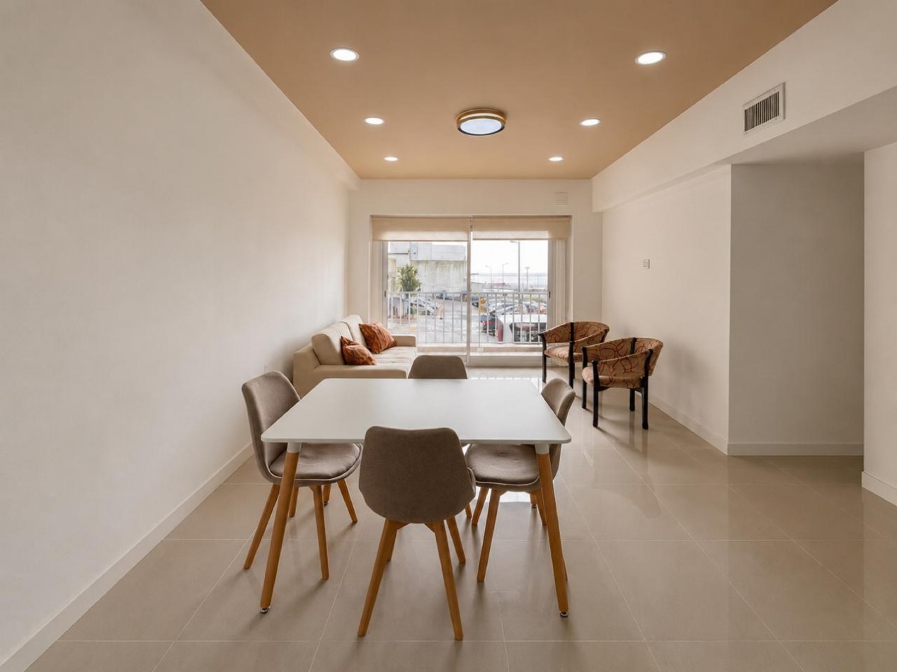 Venta departamento 3 ambientes con balcon saliente con vista al mar en el Centro